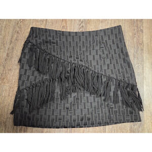 WAYF Anthropologie Black Tassel Short Women's Skirt SIze Medium